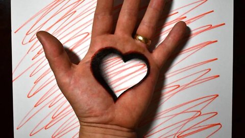 Trick Art on Hand | Cool 3D Heart Hole Optical Illusion