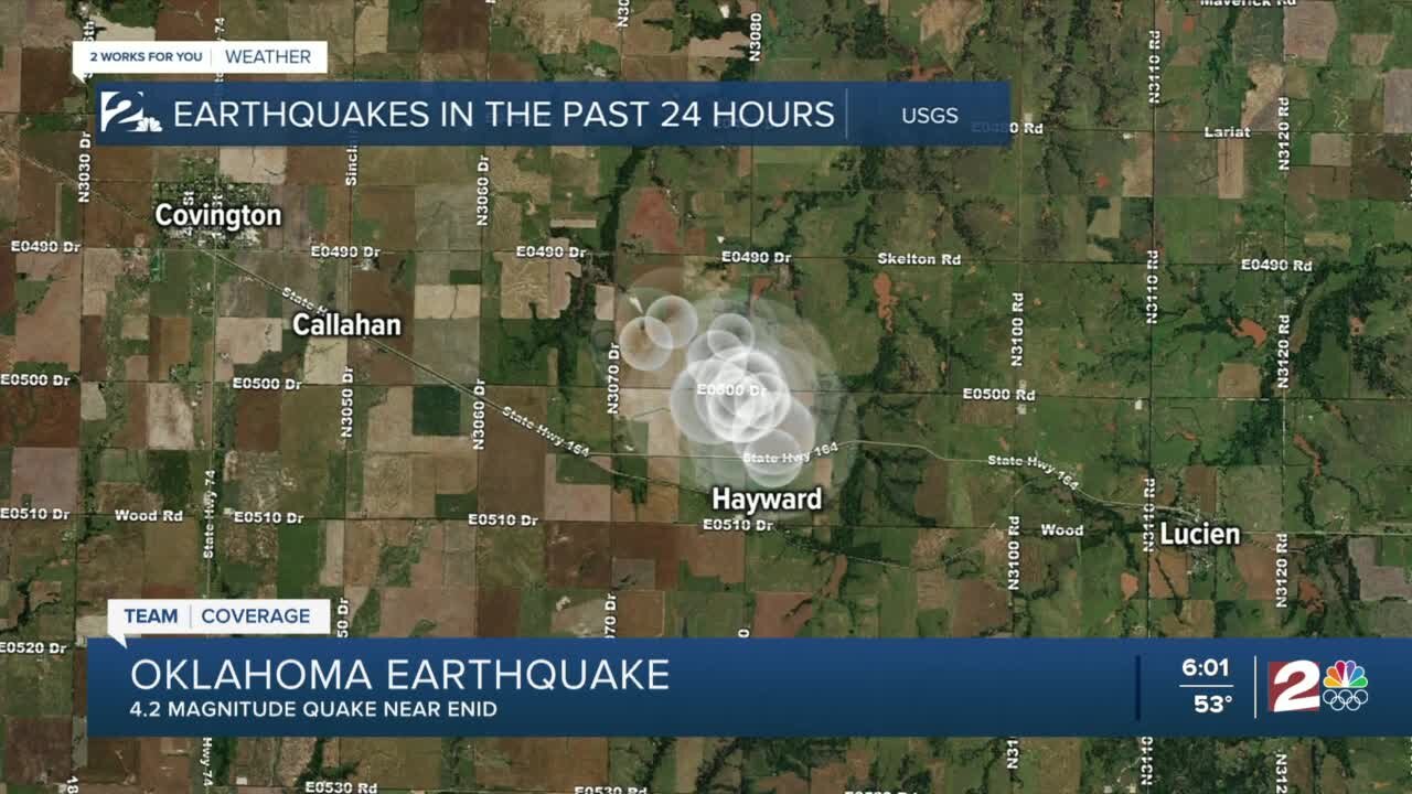 Oklahoma Earthquakes: 4.2 magnitude near Enid