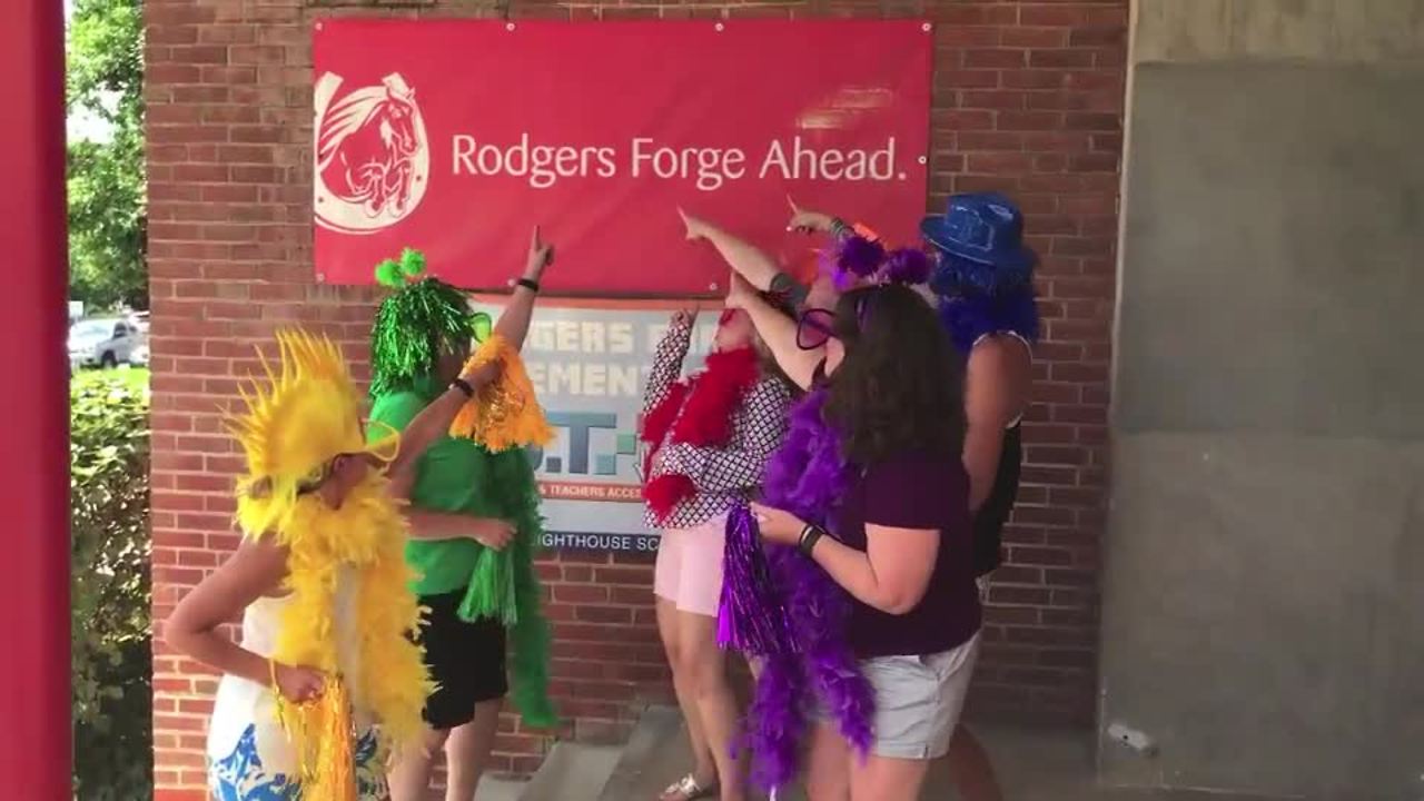 Elementary school teachers show off cool moves in viral 'Back to School' video