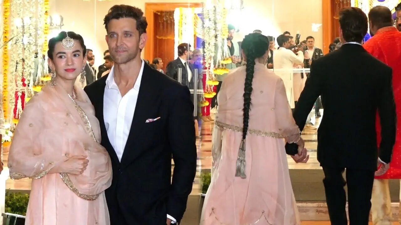 Hrithik Roshan with GF Saba Azad Attend Ira Trivedi & Madhu Mantena Wedding Reception 😍💖📸