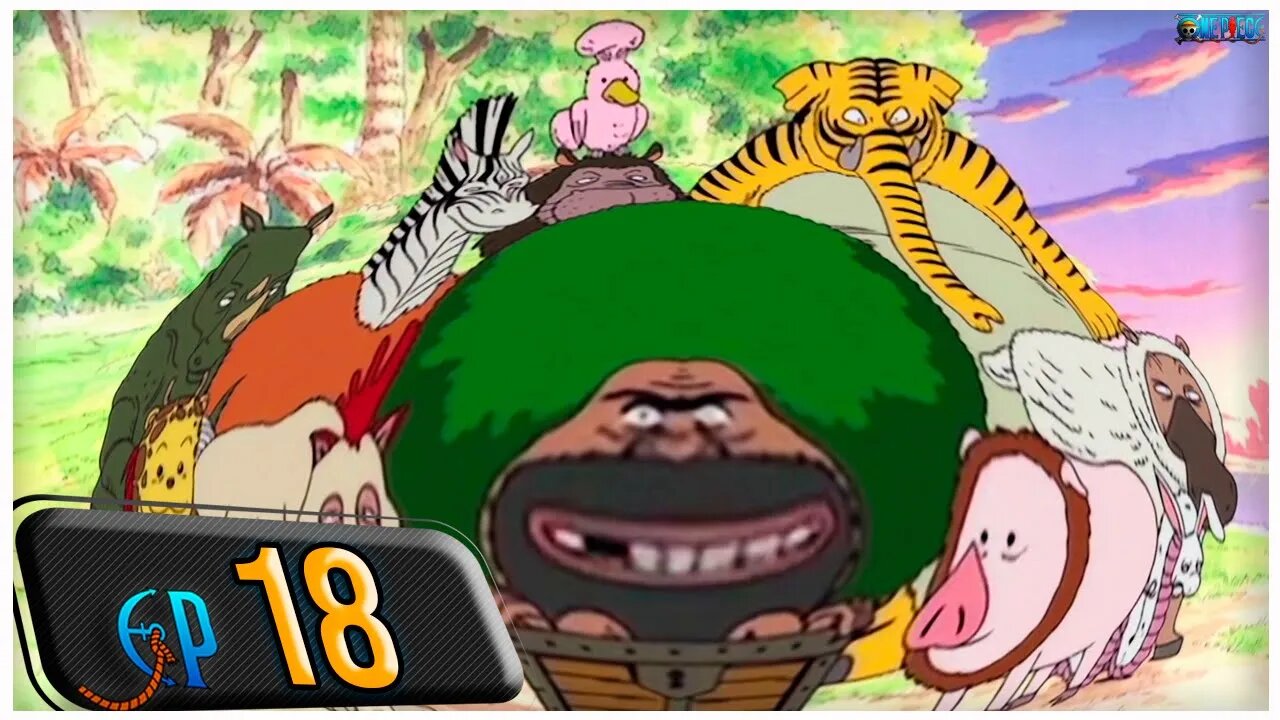 VOCÊ É UM ANIMAL RARO. GAIMON E SEUS BIZARROS COMPANHEIROS (RESUMO ONE PIECE EP 18)