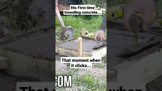 First time troweling concrete.. when it clicks
