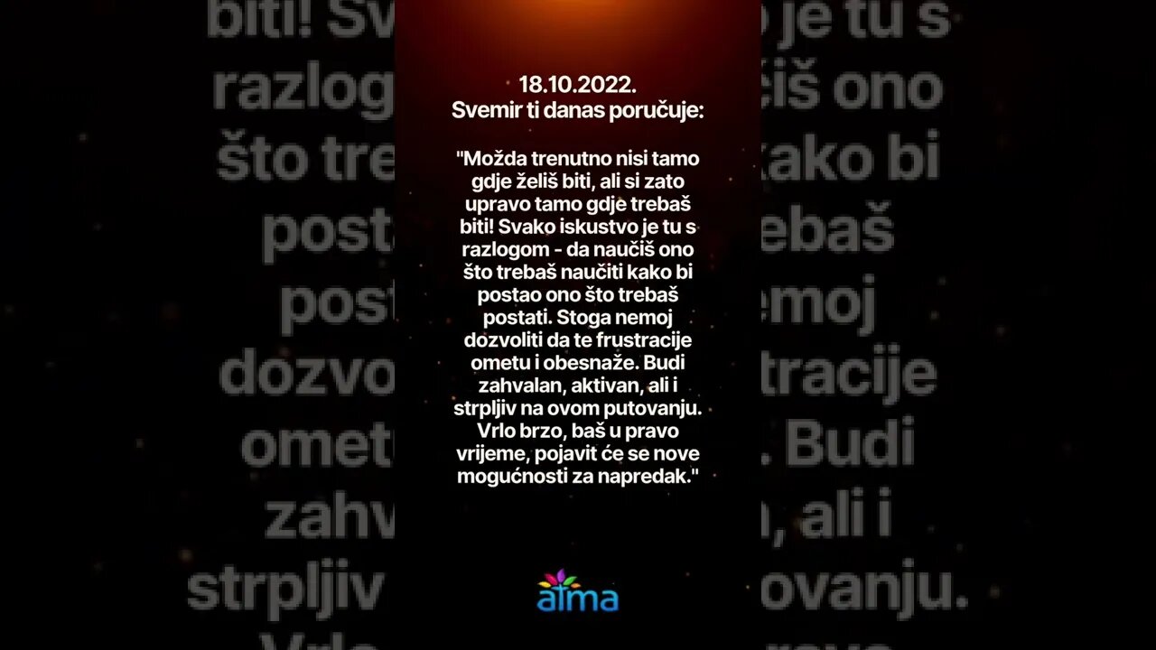 Poruka Svemira 18.10.2022. 💙 ATMA