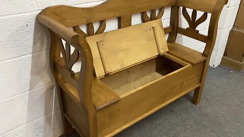 Small Pine Bench With Storage Under Seat (W4553B) @PinefindersCoUk