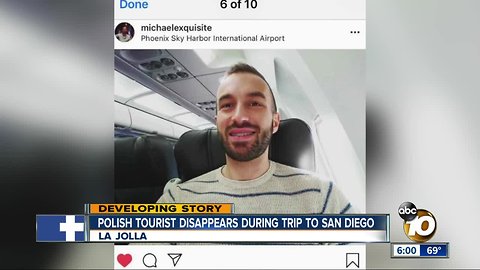 Polish tourist disappears during trip to San Diego