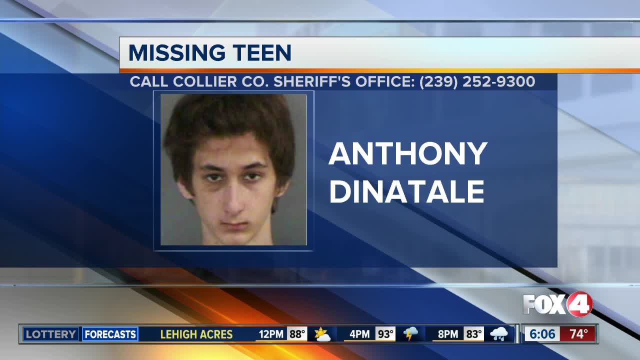 Collier County teen Anthony Dinatale reported as possible runaway