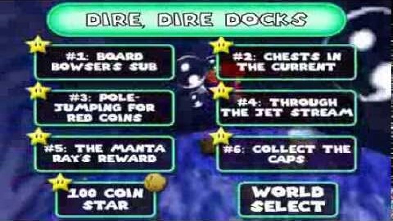 #9: Dire, Dire Docks Menu - Super Mario 64 Walkthrough