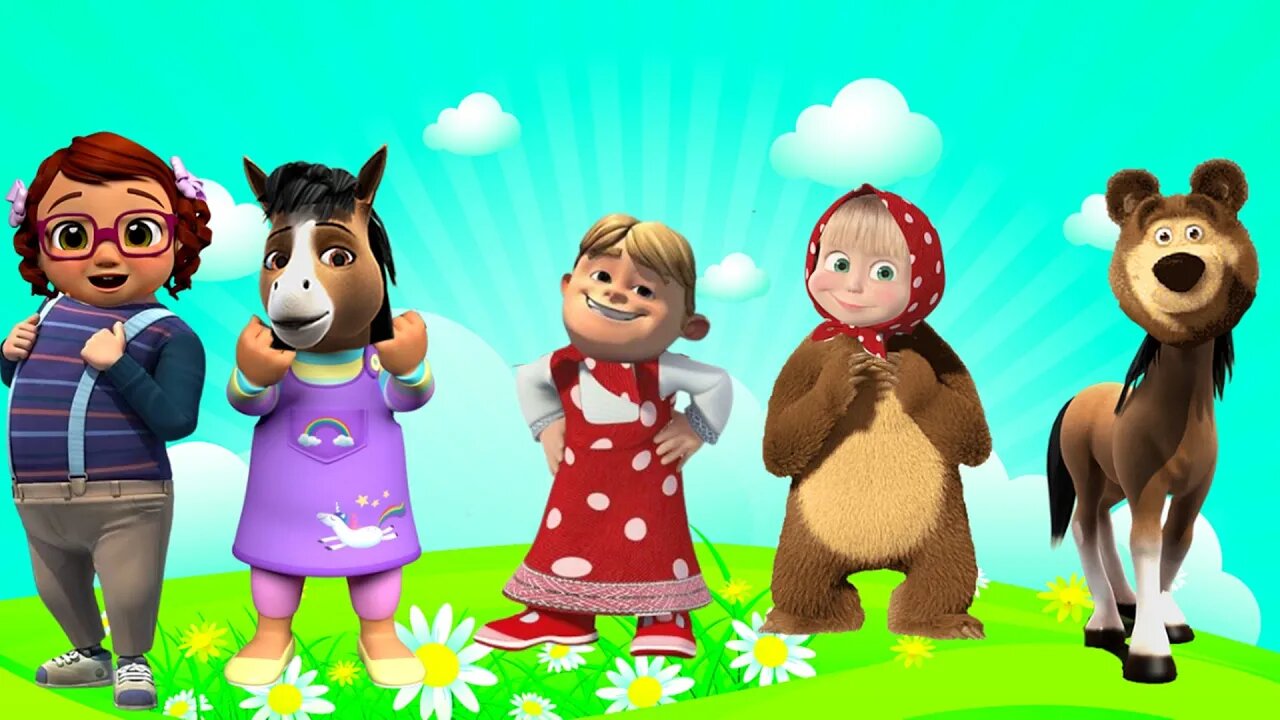 Masha And The Bear ,COCOMELON | Match the Head | Video for kids #043