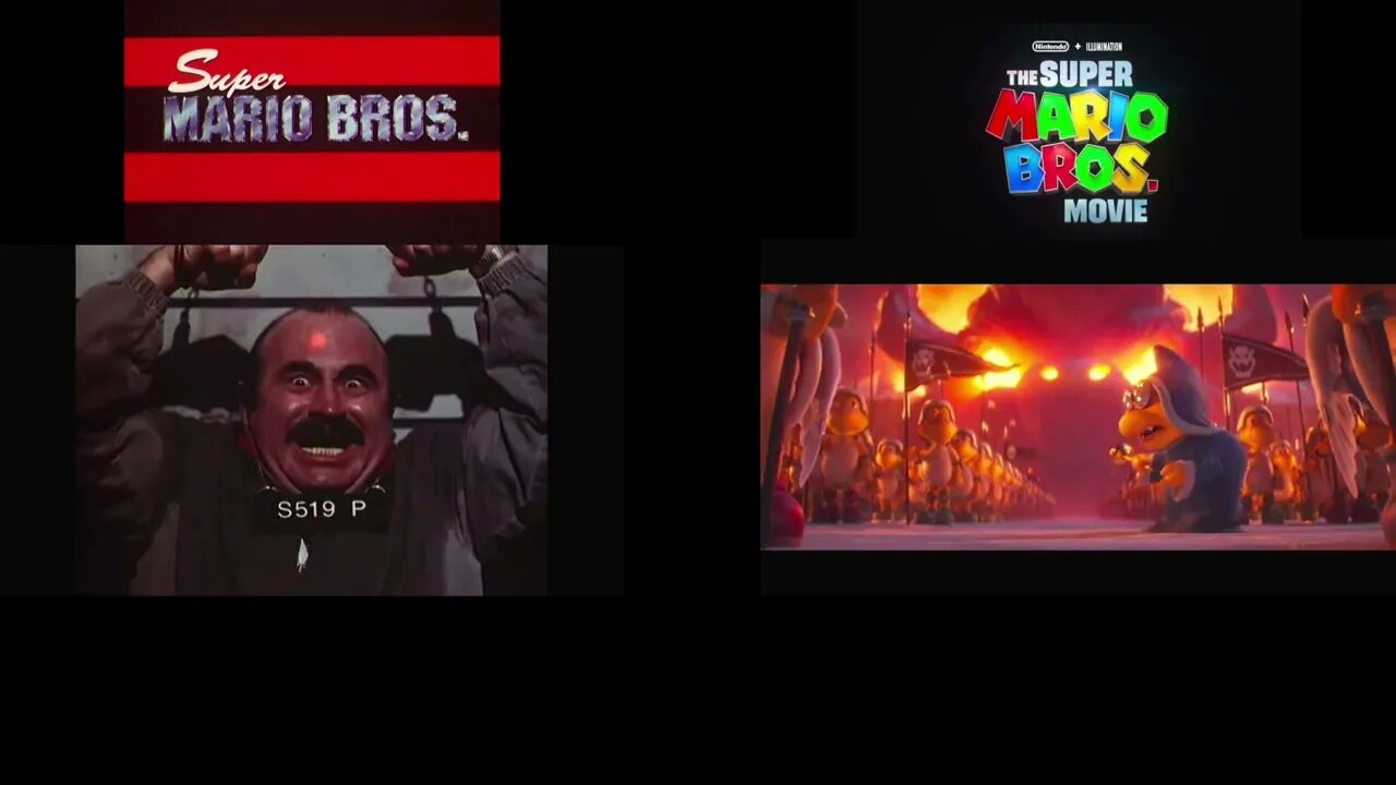 Mario Movie 1993/2023 Trailer Side by Side Comparison