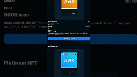 #Arkfi NFTs are Printing and Limited #cryptocurrency #bsc #passiveincome #busd #arkcrypto #nft