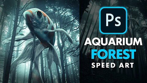 Creating an AQUARIUM FOREST in Photoshop! Photo Manipulation Speed Art