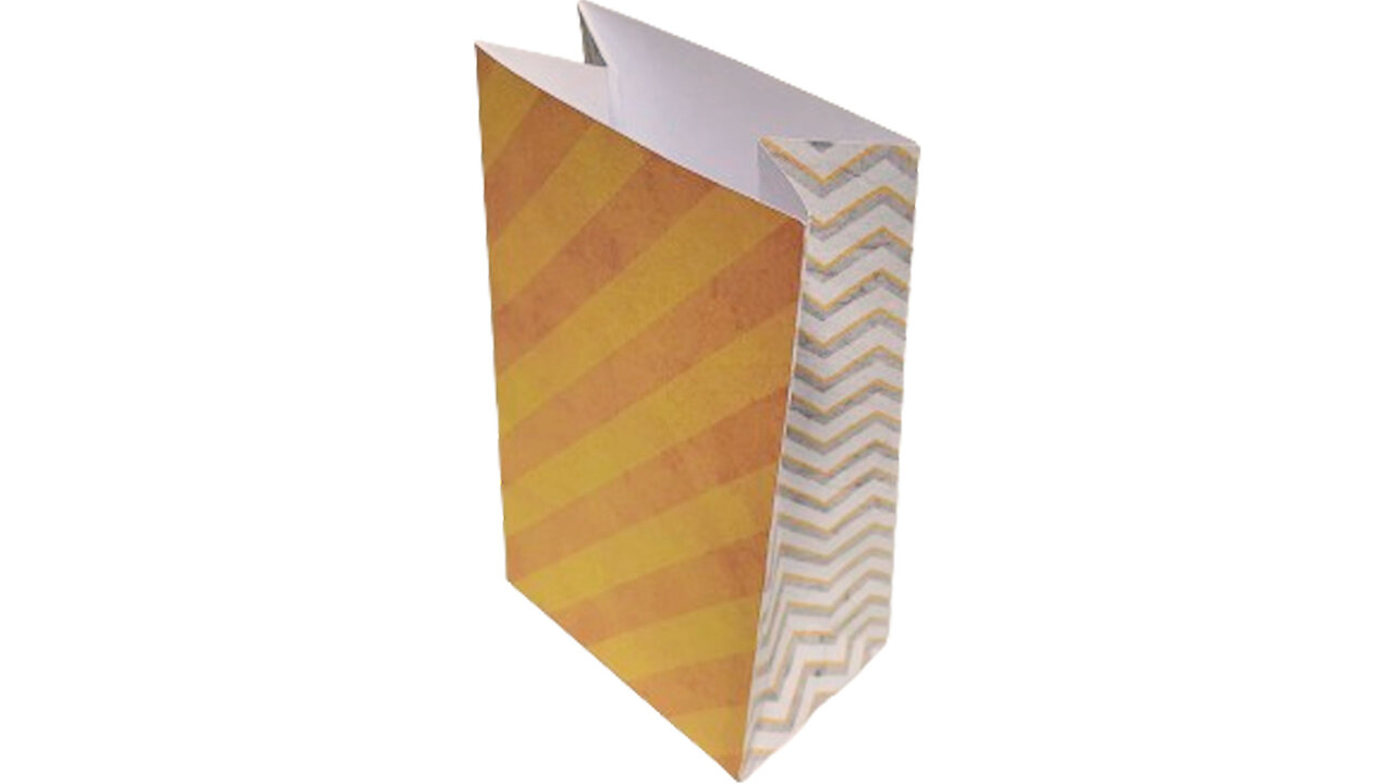Orange stripe paper bag/Bolsa de papel con rayas naranjas/Saco de papel listra laranja