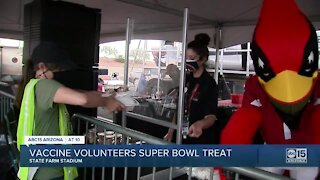 Valley vaccine volunteers gifted Super Bowl treat as thank you