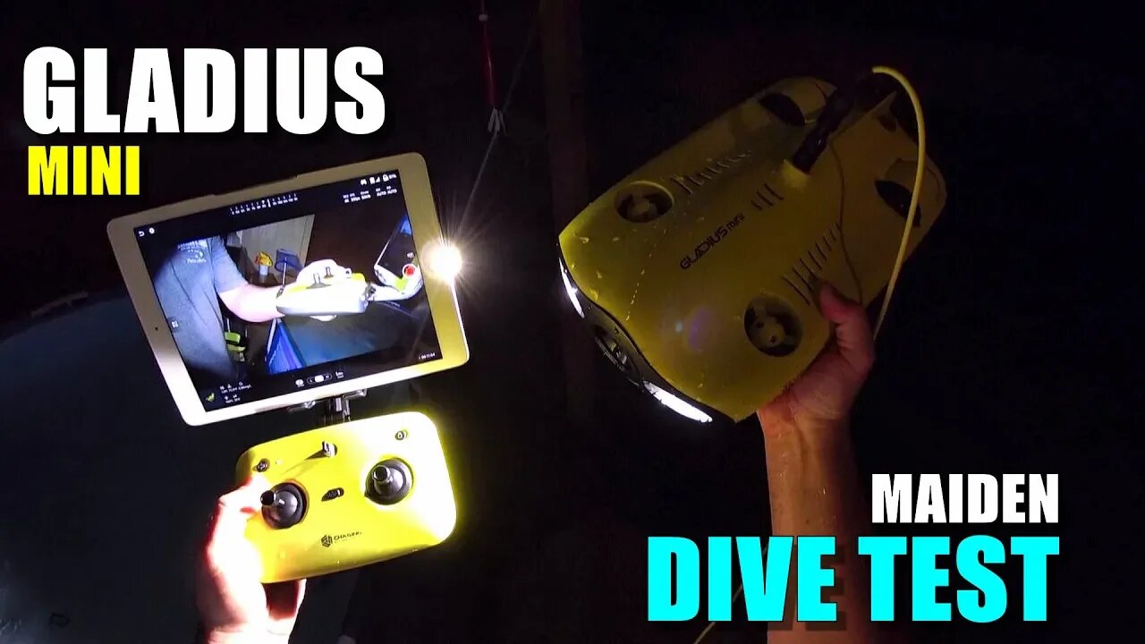 GLADIUS Mini 4K Underwater ROV Maiden DIVE TEST Review - [Controls, FPV, Lights, Pros & Cons]