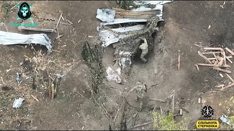 Footage of the destruction of a Russian bunker where "rats" (Russian soldiers) were hiding.