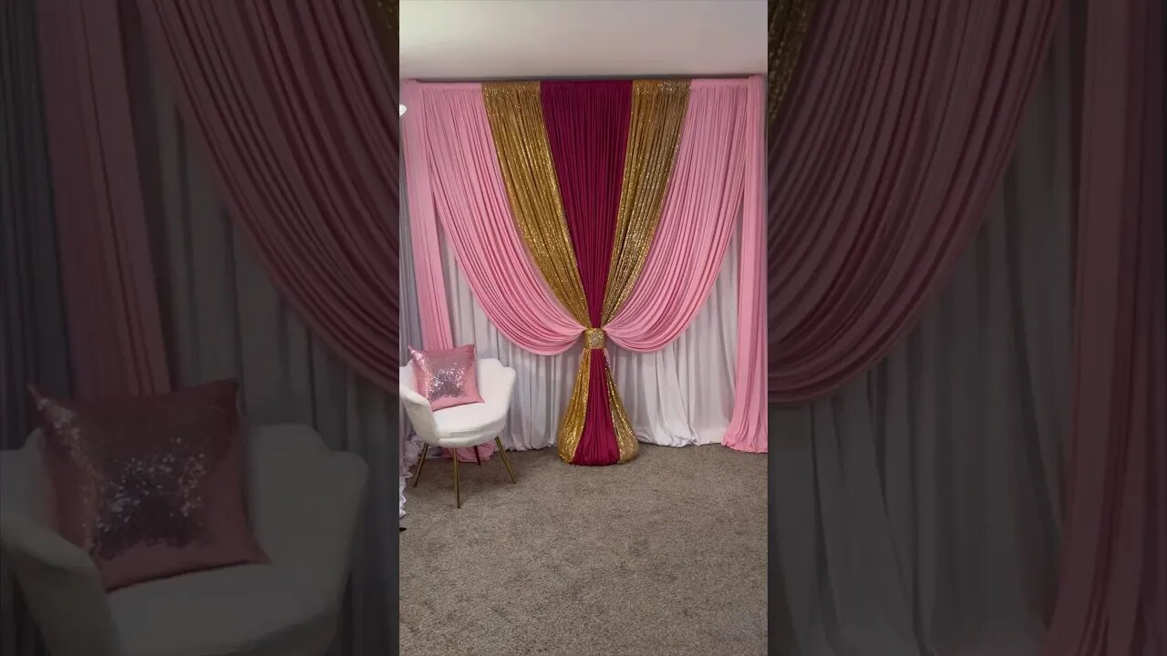 Idea for a Backdrop Tie back #backdrop #draping