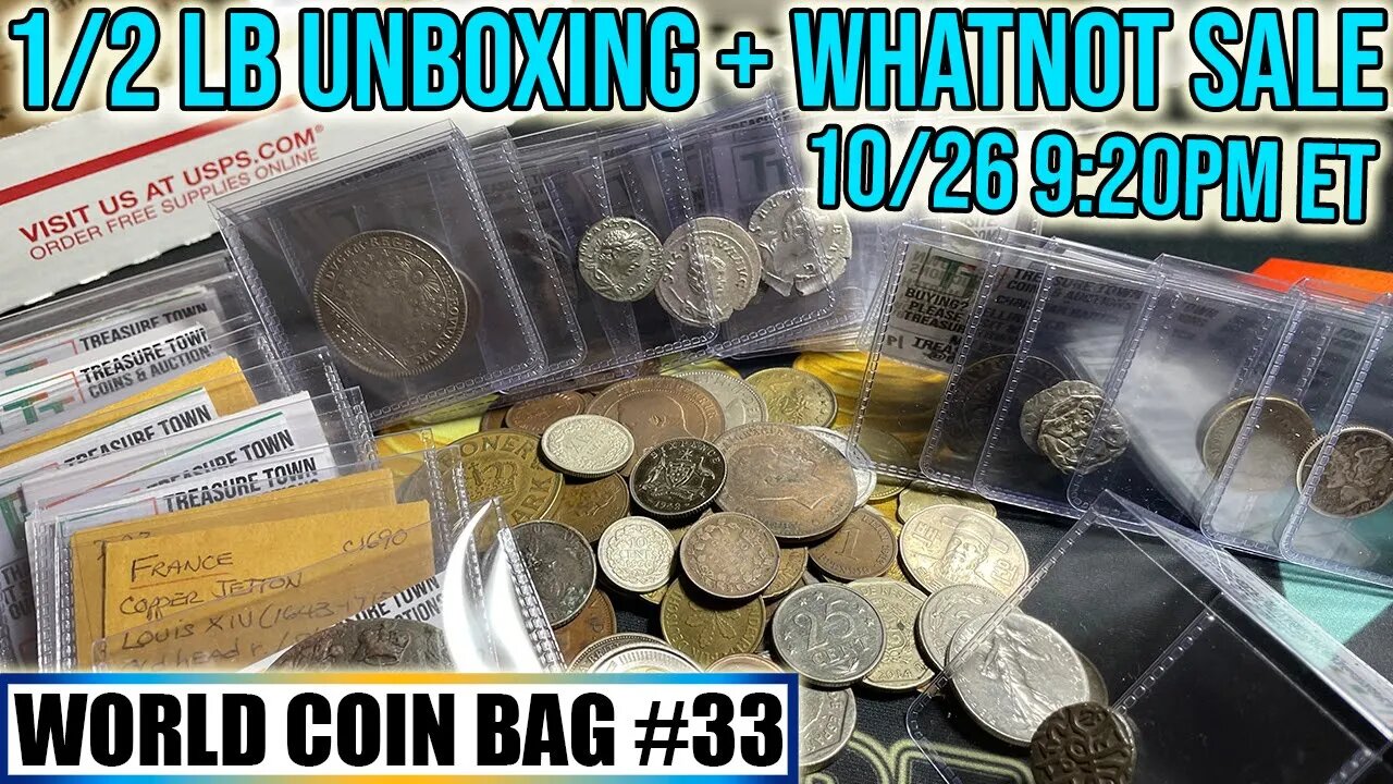 5 SILVER COINS & MORE In Half Pound World Coin Hunt (& Whatnot 10/26 Auction Lot Viewing) - Bag #33