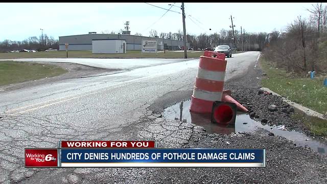 Hundreds of pothole claims denied by the City of Indianapolis