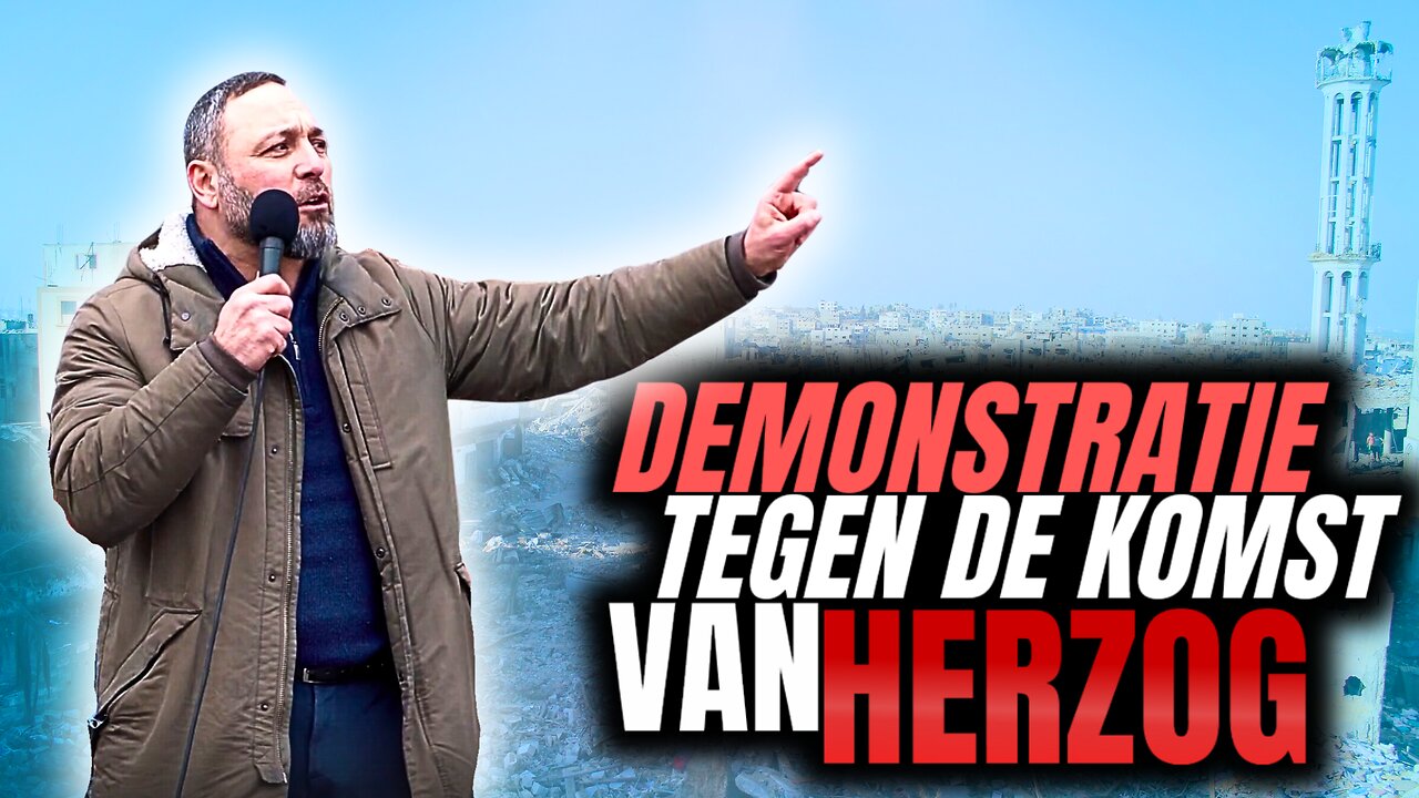 Demonstratie tegen de komst van Herzog