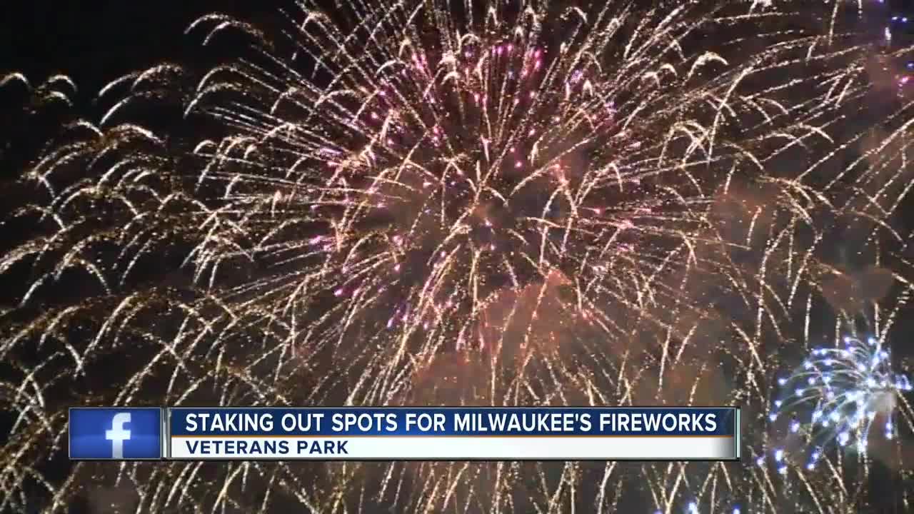 People stake out spots for Milwaukee's fireworks celebration