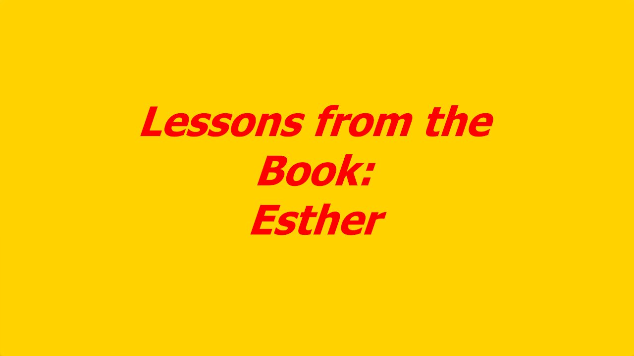The Book Of Esther