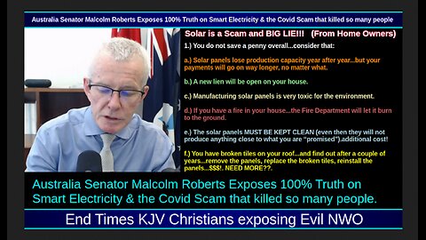 Malcolm Roberts Exposes 100% Truth on Smart Electricity & the Covid Scam that killed so many people