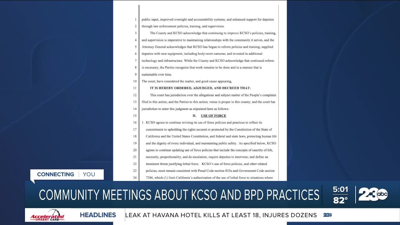 Community meetings about KCSO and BPD practices