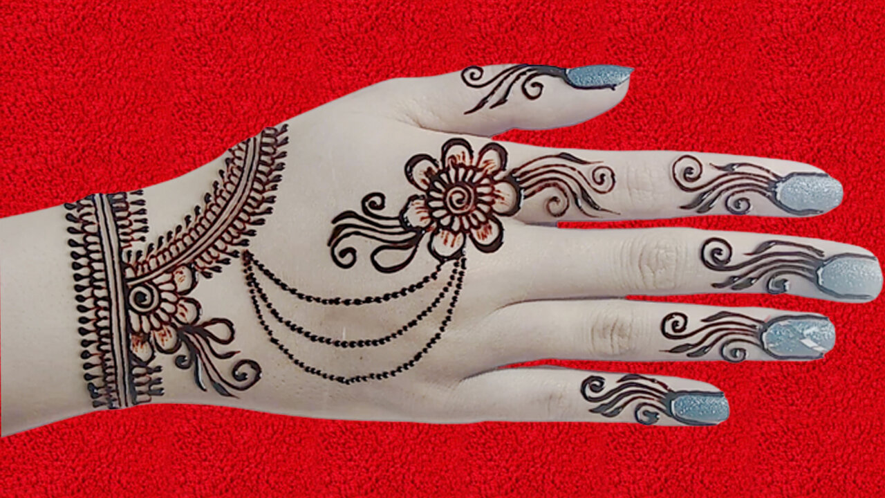 Unique Henna Design with Flowers | Simple Mehndi Designs | Flower Mehndi Design easy