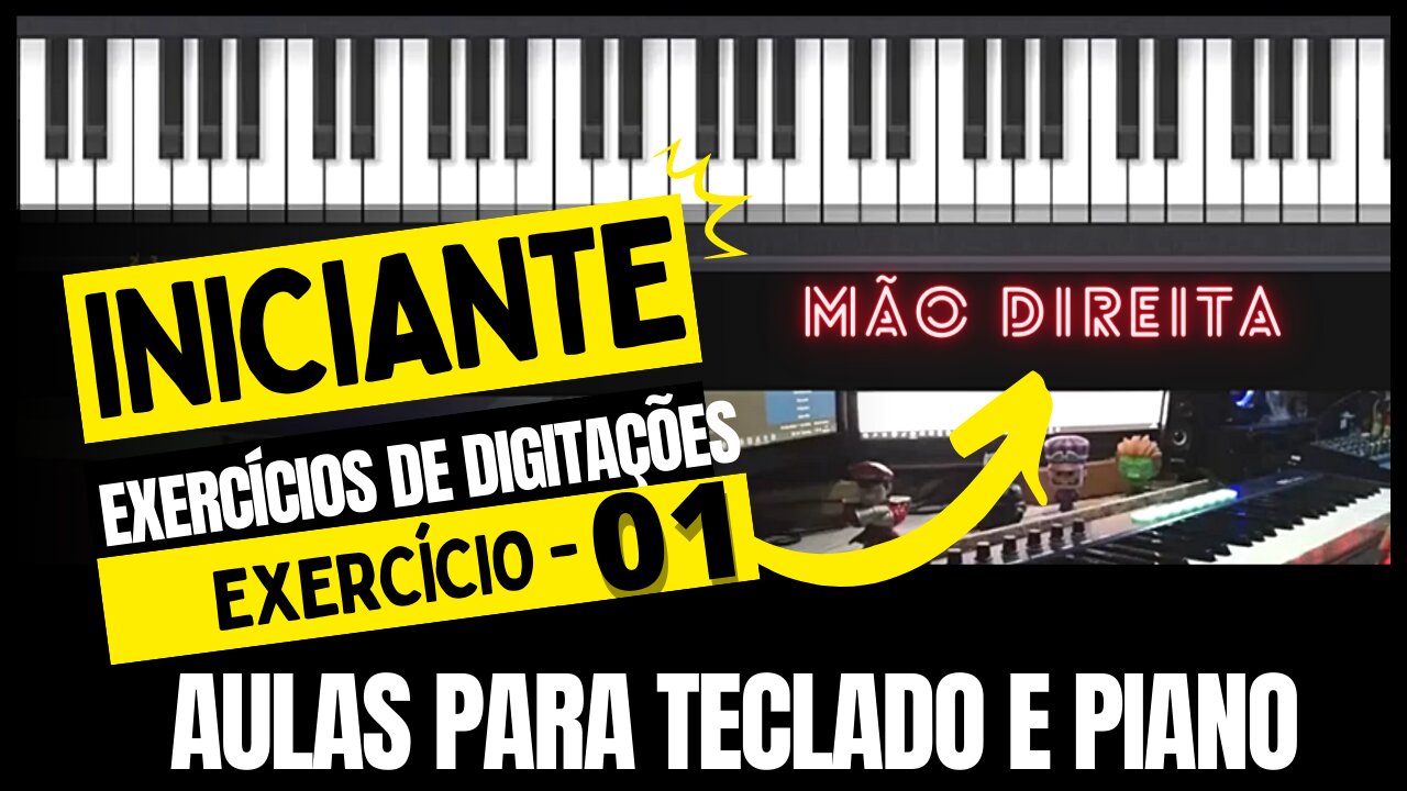 Aula Para Teclado ou Piano - Exercício 0️⃣1️⃣ Mão Direita - Módulo Digitação em 70 BPM - IDA