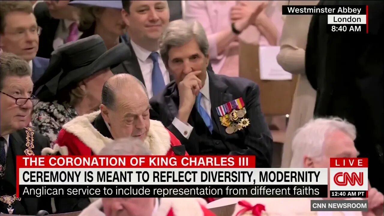 Biden “Climate Czar” John Kerry Spotted Across The Pond At Coronation Of King Charles III