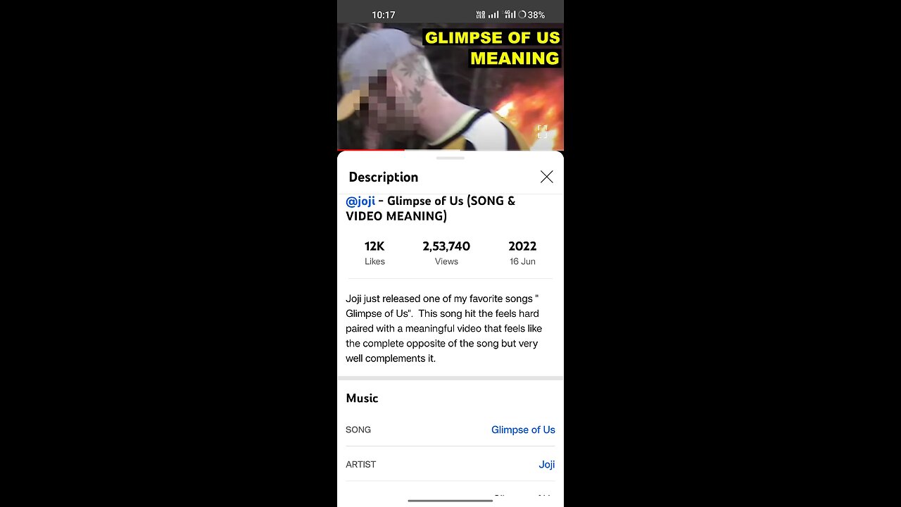 US Glimpse of us (song) $video meaning of songs