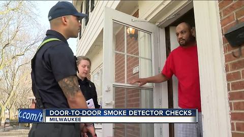 Milwaukee Firefighters go door-to-door checking smoke detectors