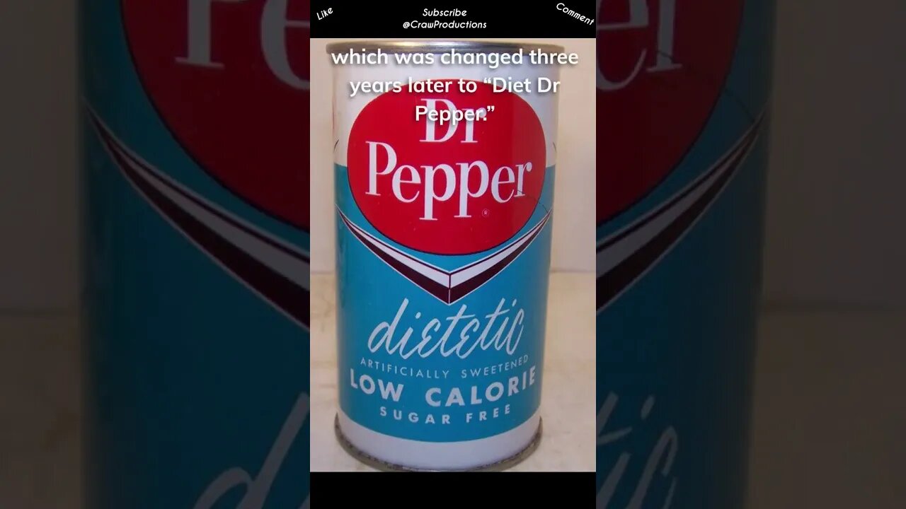 In 1963, Diet Dr Pepper was introduced as “Dietetic Dr Pepper” #drpepper #shorts