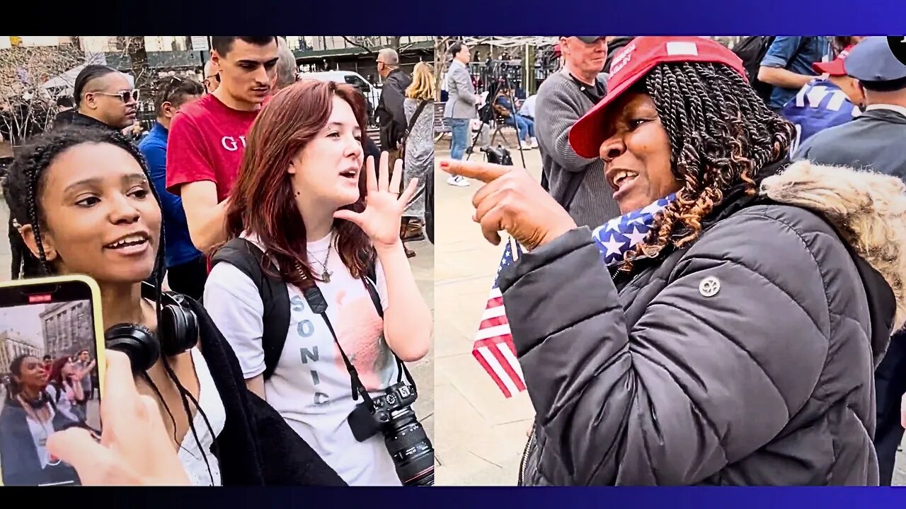 Black Woman SCHOOLED Anti-Trump Protesters Outside Manhattan Courthouse