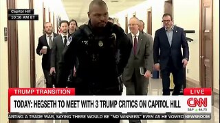 ‘This Is How We’re Feeling Today’: Pete Hegseth Shows Off American Flag Suit to CNN Reporter