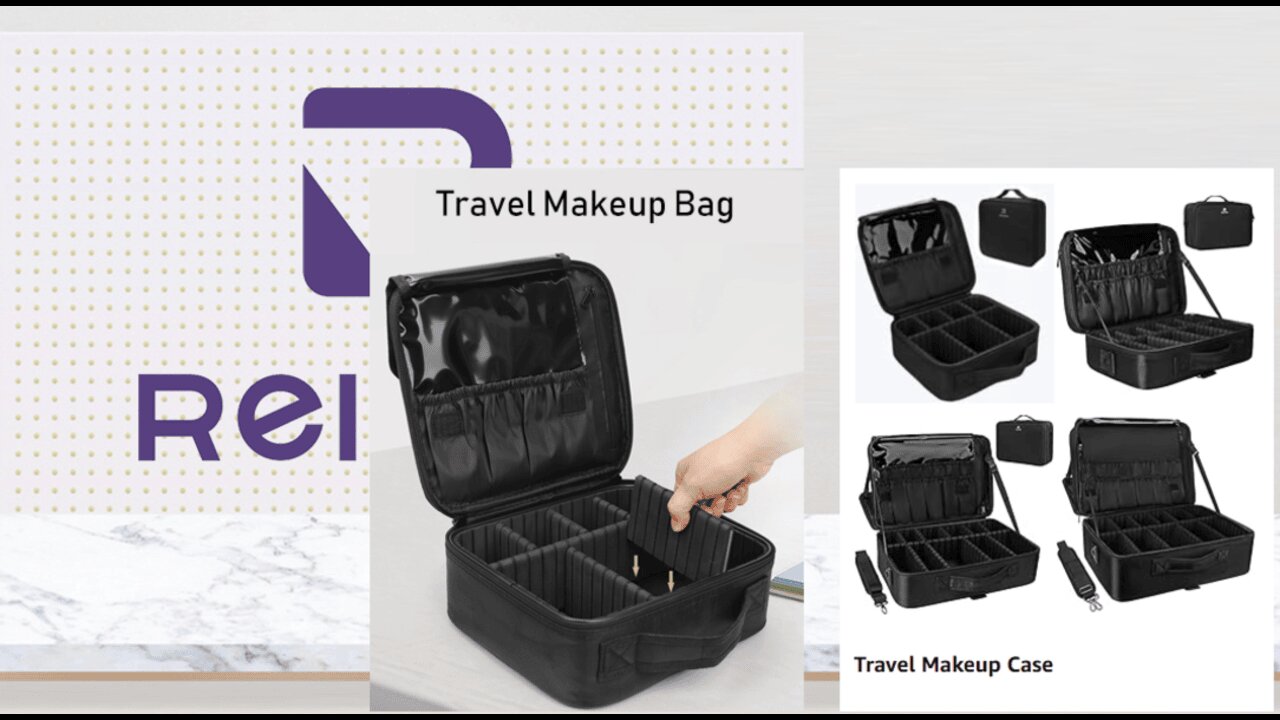 Relavel Travel Makeup Train Case Makeup Cosmetic Case Organizer