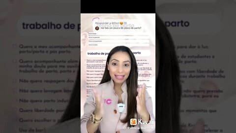 Me fale um pouco sobre o plano de parto