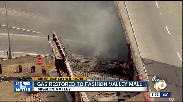 Gas restored to Fashion Valley Mall