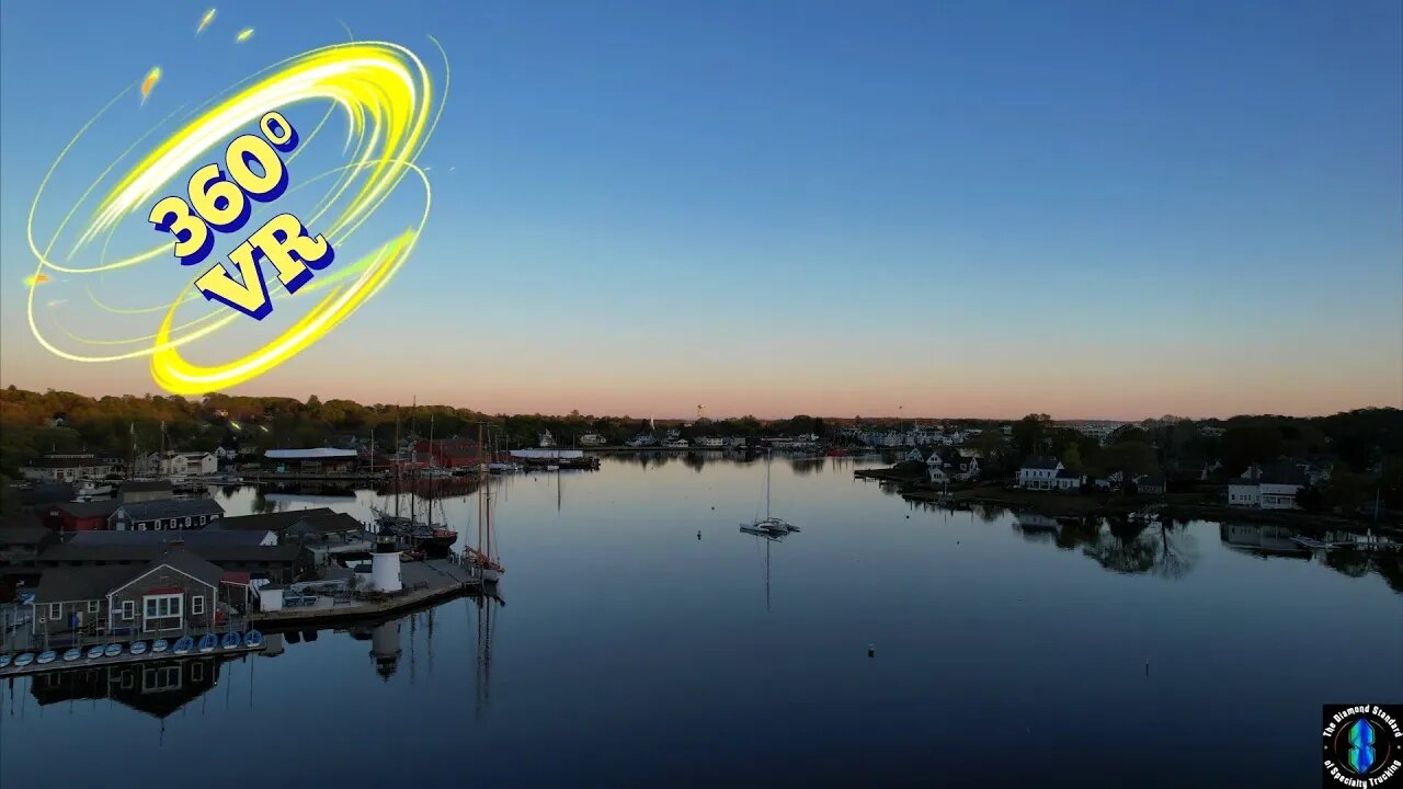 360⁰VR The Drone Zone! Mystic Seaport at Sundown! Mystic, CT ** Read Description**