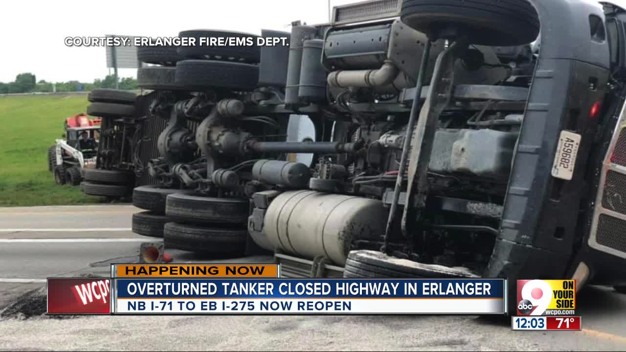 Overturned semi closed NKY interstate for hours