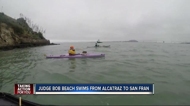 87-year-old St. Pete judge sets record as oldest person to swim from Alcatraz to San Francisco