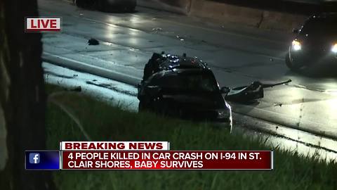 Four people killed in car crash on I-94 in St. Clair Shores