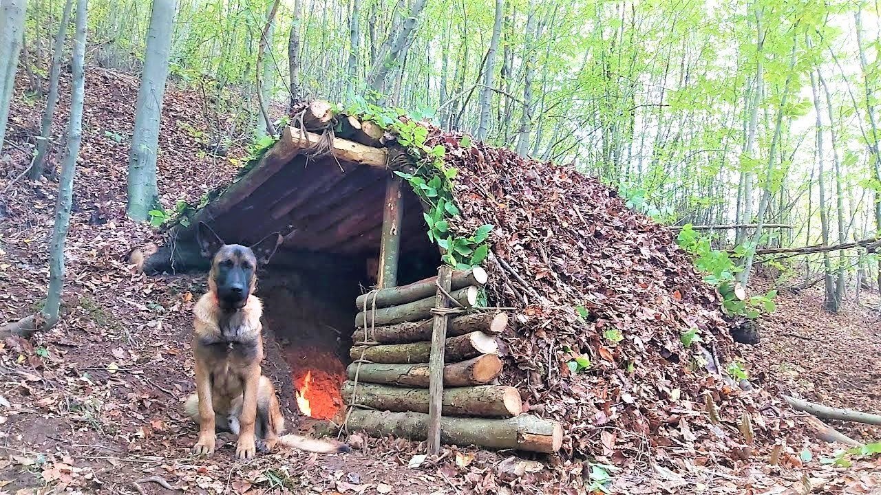 Viking House: Primitive Shelter Build with Hand Tools, Vikings, Wild Camping, Survival