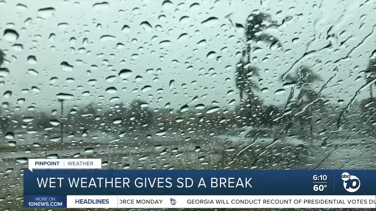 Wet weather gives San Diego a break from the heat