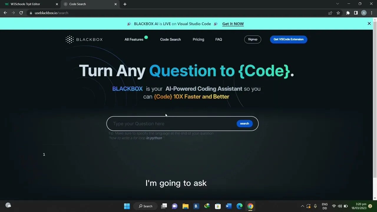 Turn Any Question to Code Using Blackbox #blackbox #artificialintelligence #programming #technology