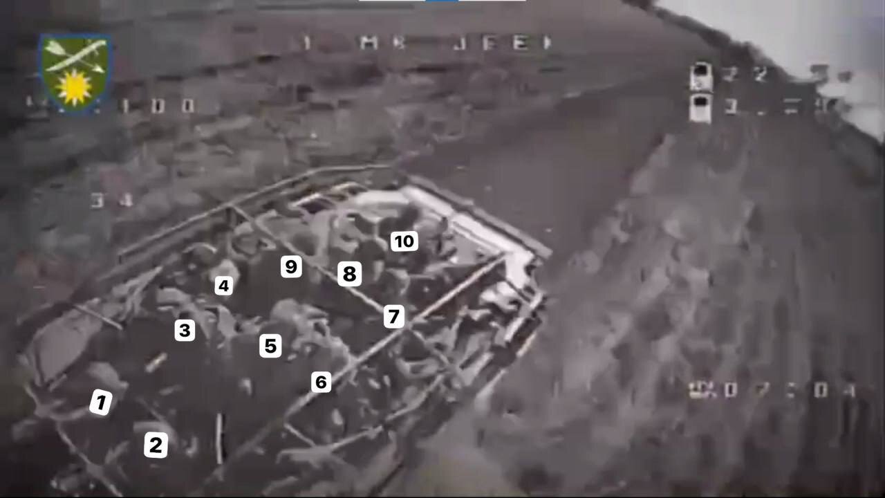 Ukrainian Drone targets Russian armored carrier in impressive drone attack