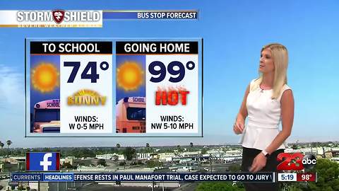 Hot and sunny for the first day of school tomorrow