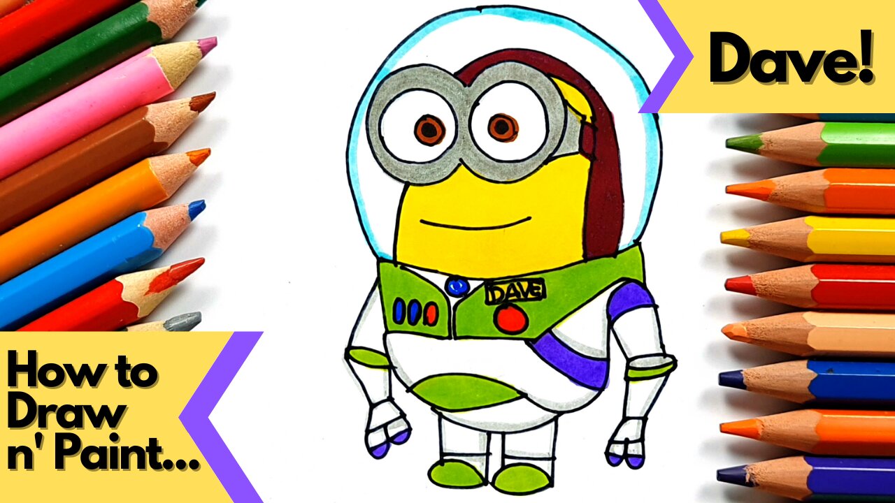 How to draw and paint Dave Minions Buzz Lightyear