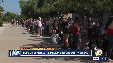 SDSU gives meningitis drugs ahead of busy weekend