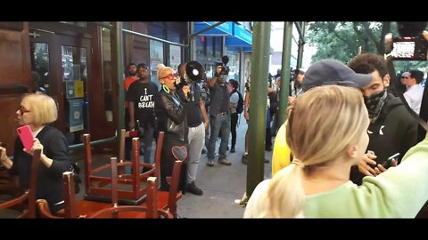 BLM protest in front of Carmines Restaurant, NYC